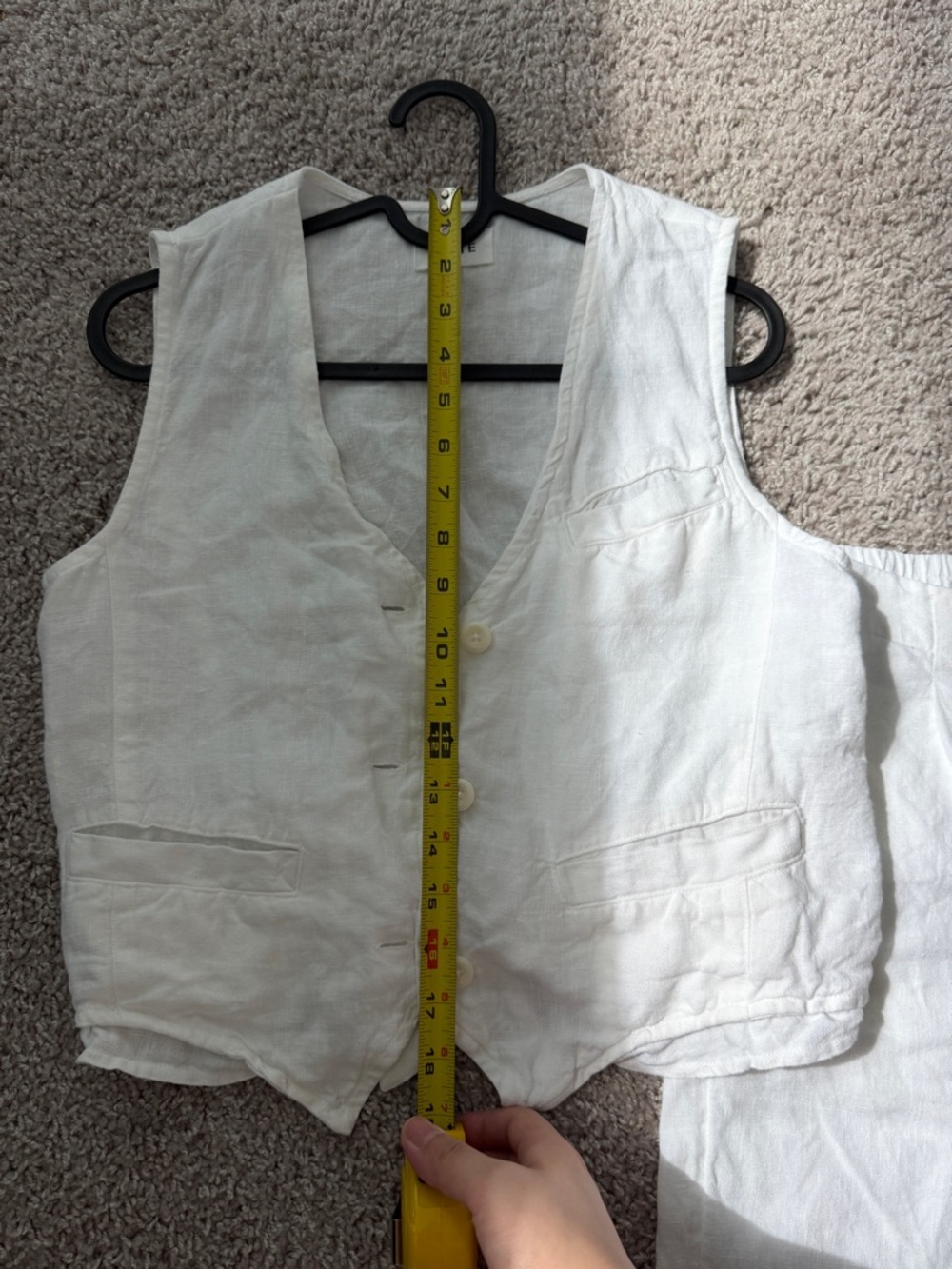 Women’s White Linen Blend Vest and High-Rise Pants Set Size Small - Picture 16 of 16